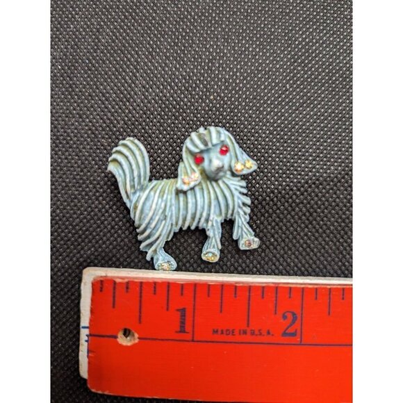 Puppy Dog brooch pen blue Maltese poodle 1.5 in - Picture 5 of 5